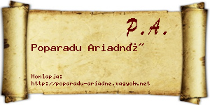 Poparadu Ariadné névjegykártya