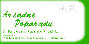 ariadne poparadu business card